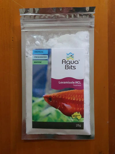 Levamisole HCL Powder For Fish & Aquarium De-wormer Parasite Medicine 25g